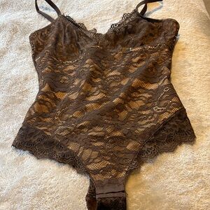 Chic Brown Lace Shapewear Shapewear/Bodysuit XL.